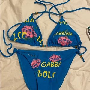 Royal blue rose D&G bikini